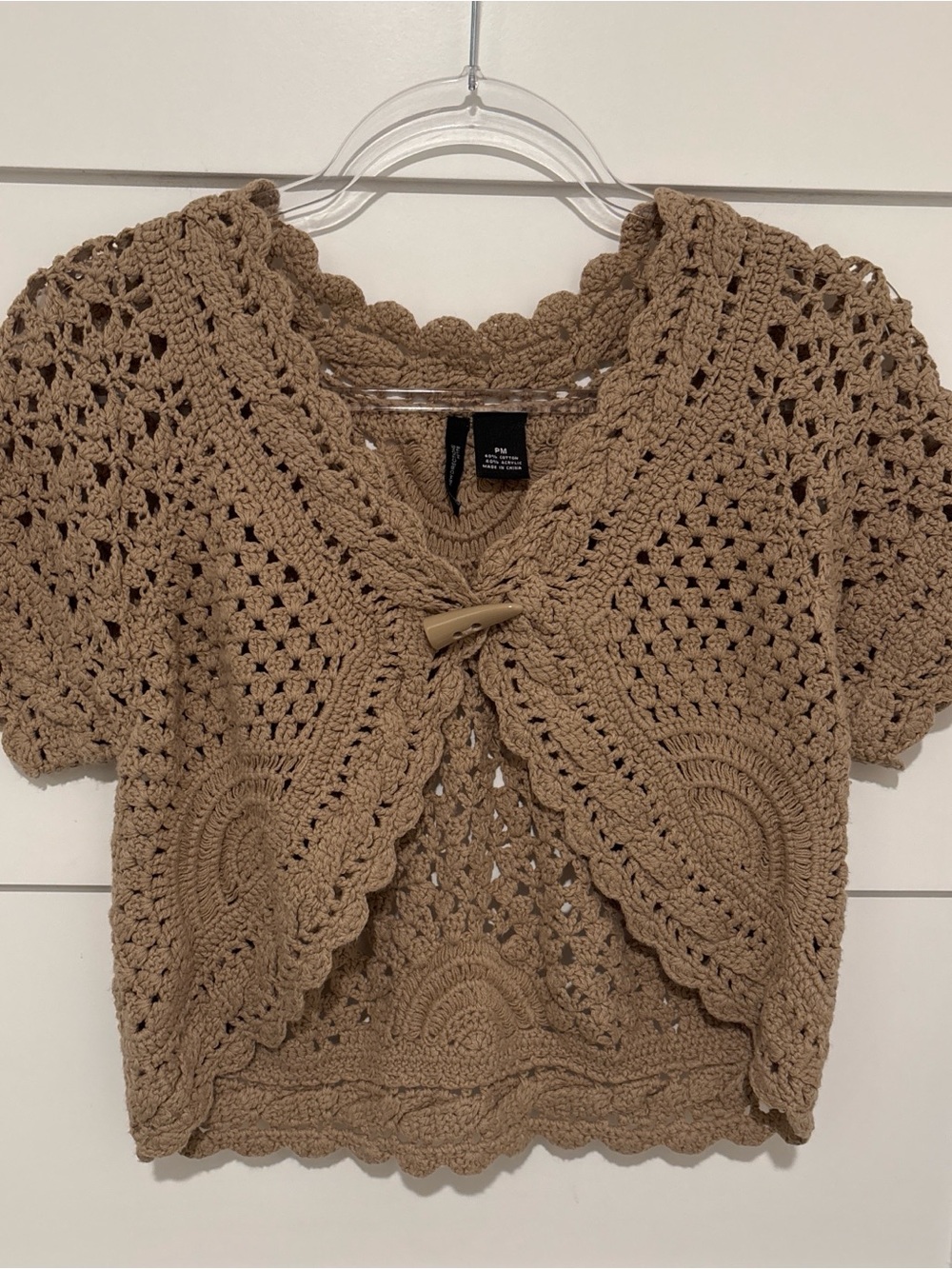 Crochet Knit Y2K New Directions Super Soft Bolero Caplet Sweater